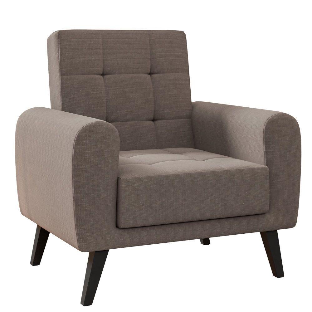 Poltrona Matrix Lívia Revestimento Suede com Pés de Madeira em Oferta na Shopee