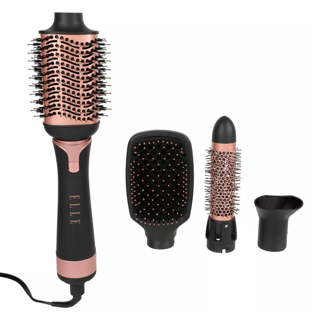 Escova Secadora de cabelo com 4 cabeças intercambiáveis Elle Première 1000W - Preta