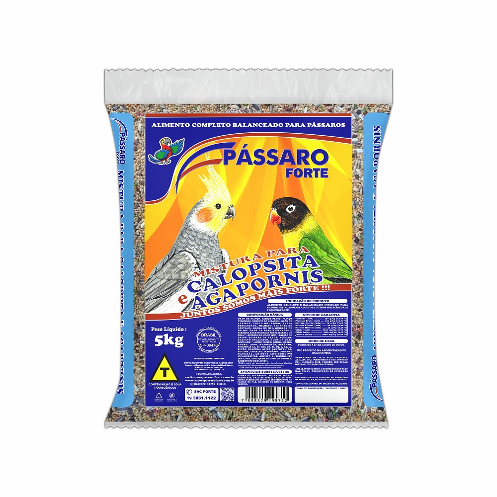 Mistura P/ Calopsita E Agaporni - Pássaro Forte - 5Kg