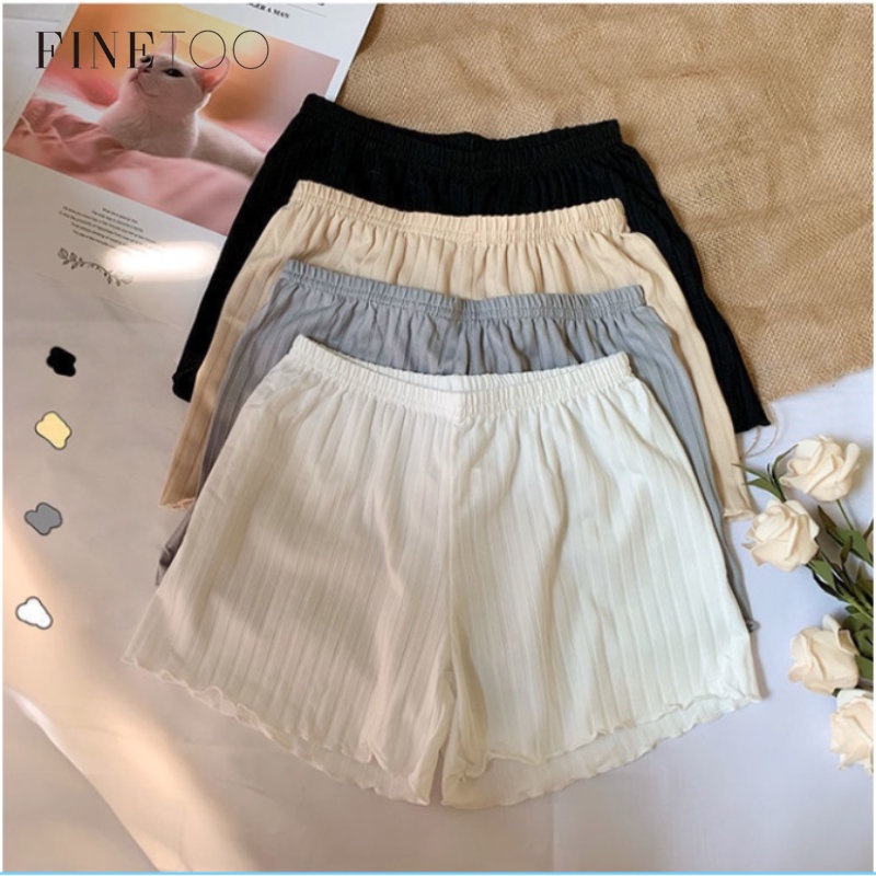 FINETOO Calça De Segurança De Seda Gelada Sem Desgaste Calcinha Anti-Brilho Enrolar Duas Em Um Algodão Crotch Tight-fitting Leggings em Oferta na Shopee