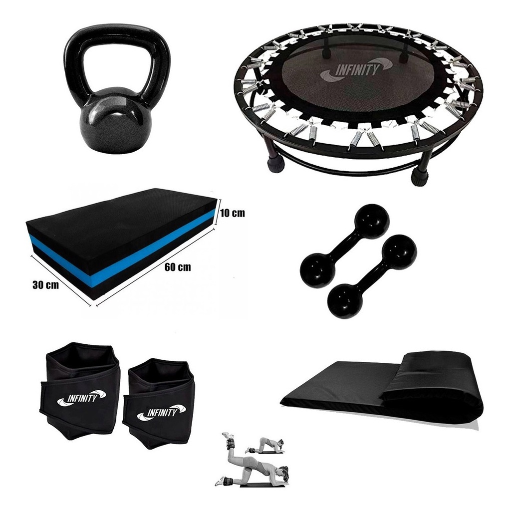 KIT JUMP + PESOS + COLCHONETE + STEP AERÓBICO FUNCIONAL