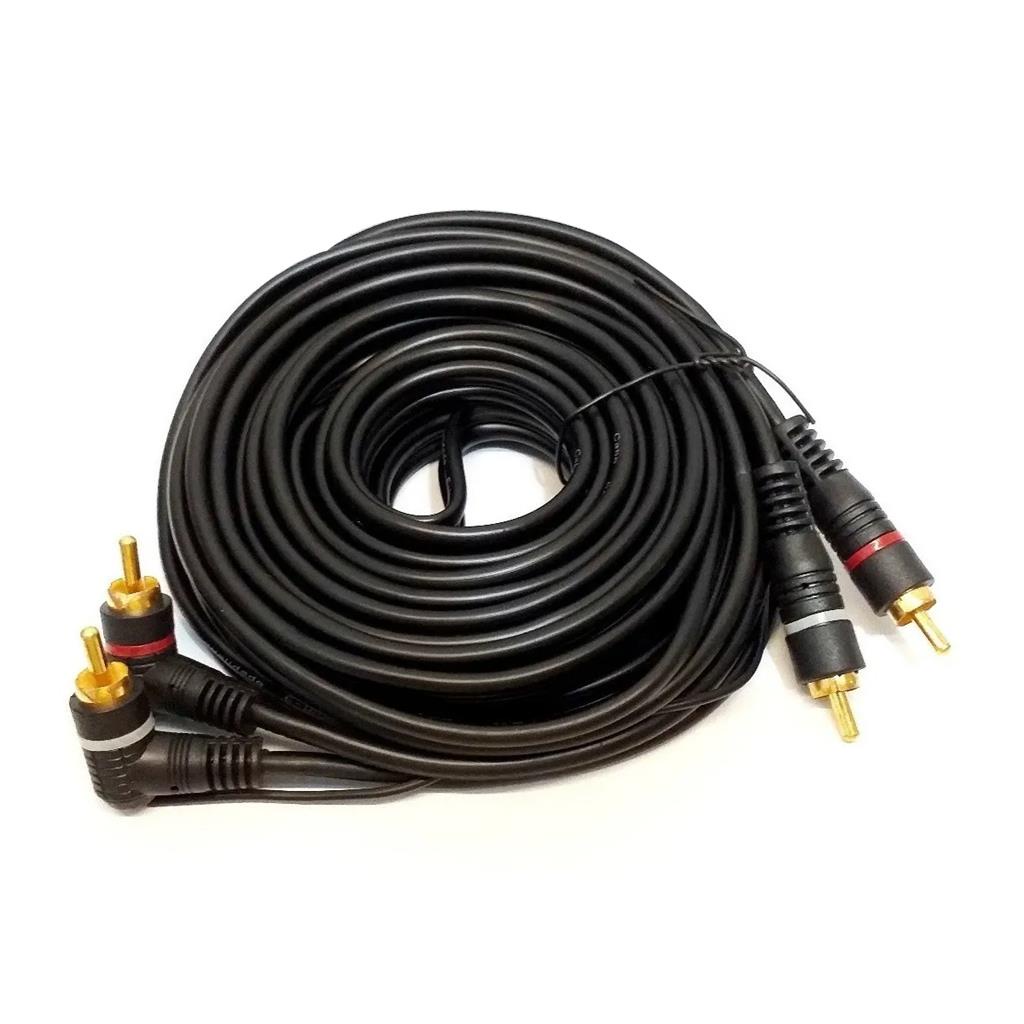 Cabo Rca 5 Metros Blindado Emborrachado Som Carro Banhado Ouro Automotivo  Ponta Curva em Oferta na Shopee