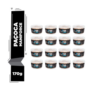 Kit 16x Paçoca De Amendoim Maniforce Rolha Zero Açúcar - 16 Potes de 170g