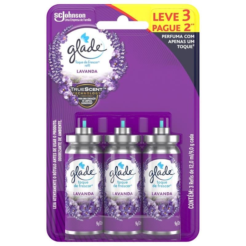 Odorizador de Ambiente Glade Lavanda Toque de Frescor 12ml Cada Refil Leve 3 Pague 2 Unidades em Oferta na Shopee