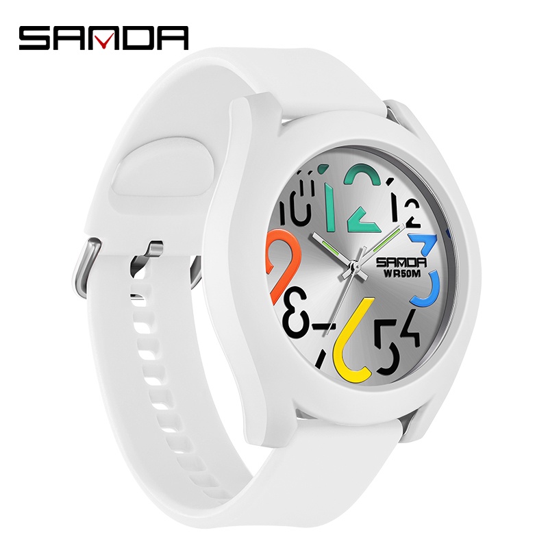 Sanda Correia Colorida Removível Esportes À Prova D'água Moda Digital Grande Discagem Relógio De Quartzo De Luxo SD9021-8 em Oferta na Shopee