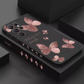 Flores Retro Borboletas Proteção Da Lente De Silicone Para Telefone Samsung Nota 20 Ultra A13 A33 A53 A73 A52 A72 A32 A13 4G A51 A71 4G Capa Traseira À Prova De Choque