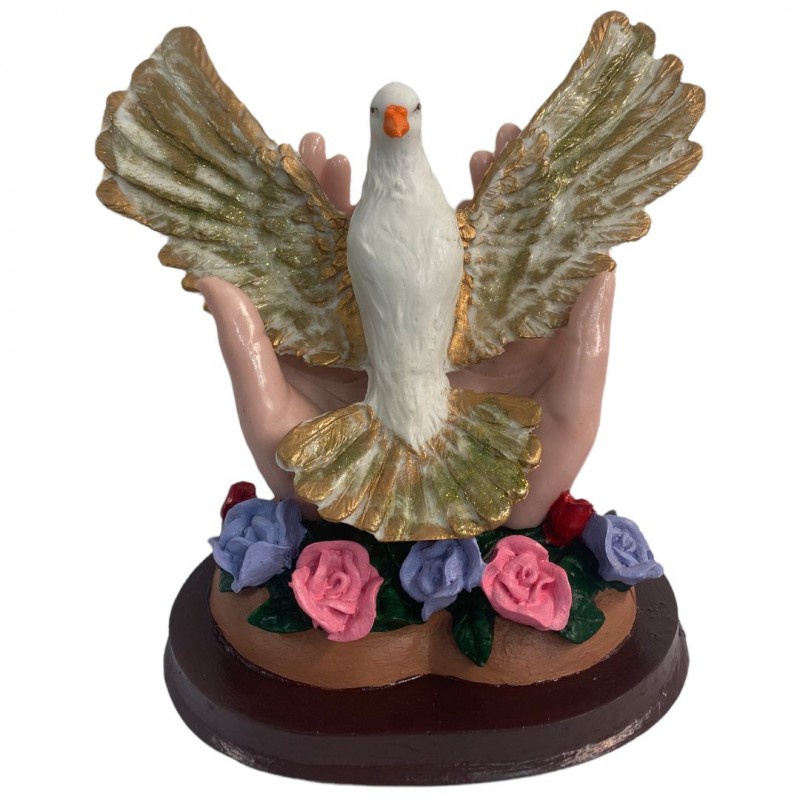 Escultura Divino Espírito Santo Mesa 21 cm em Resina