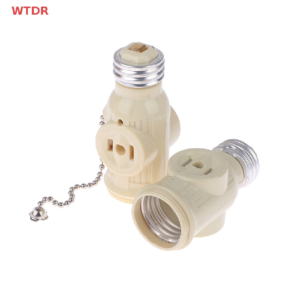 (WHDR) US Plug E26 Tomada De Parafuso Para Lâmpada 2 Adaptador De Saída Interruptor De Corrente De Puxar