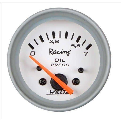 Manômetro Elétrico Óleo 0-7kgf/cm² Branco 52mm Willtec