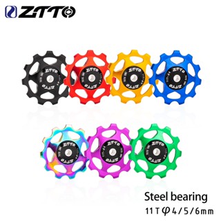 ZTTO MTB Bicicleta 11T Descarrilhador Traseiro Jockey Roda 11T Polia De Rolamento De Aço AL7075 Rolo Guia De CNC Idler 4mm 5mm 6mm