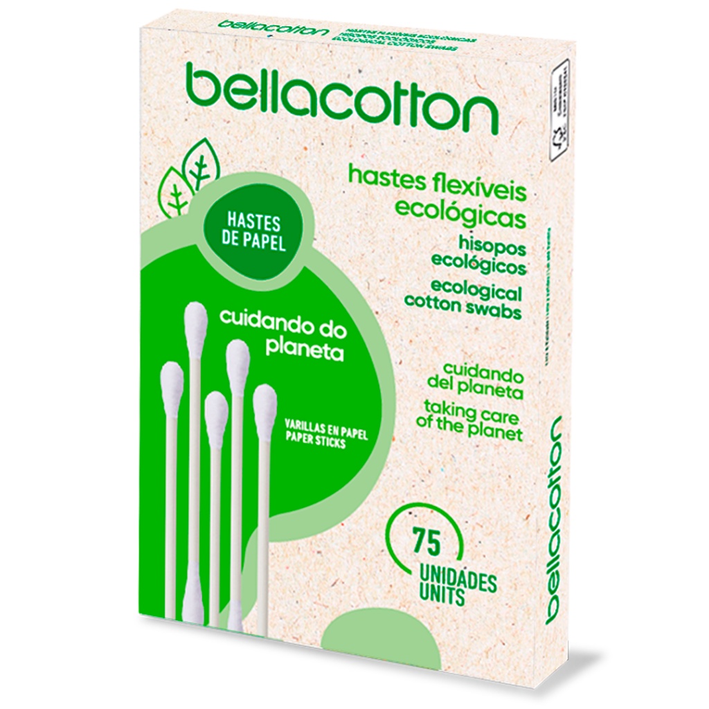 Hastes de Papel Flexíveis Ecológicas 75 unid - Bellacotton