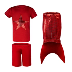Fantasia Sereia Infantil de Carnaval Com Saia Cauda Blusa e Shorts