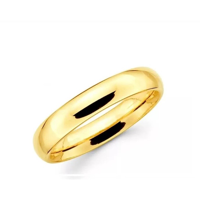 Aliança 4mm de Casamento noivado banhado Ouro 24k Tradicional Original + Solitário (1 UNIDADE)