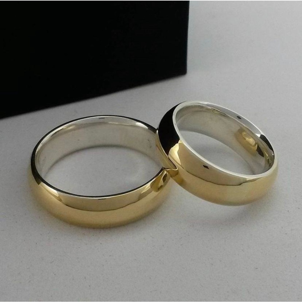 Aliança Moeda Antiga Casamento Dourada Abaulada 6mm (unidade) (enviar Tamanho No Chat)
