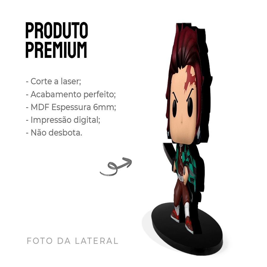 Detalhes do Totem Médio Funko Tanjirõ Demon Slayer 14cm + Base