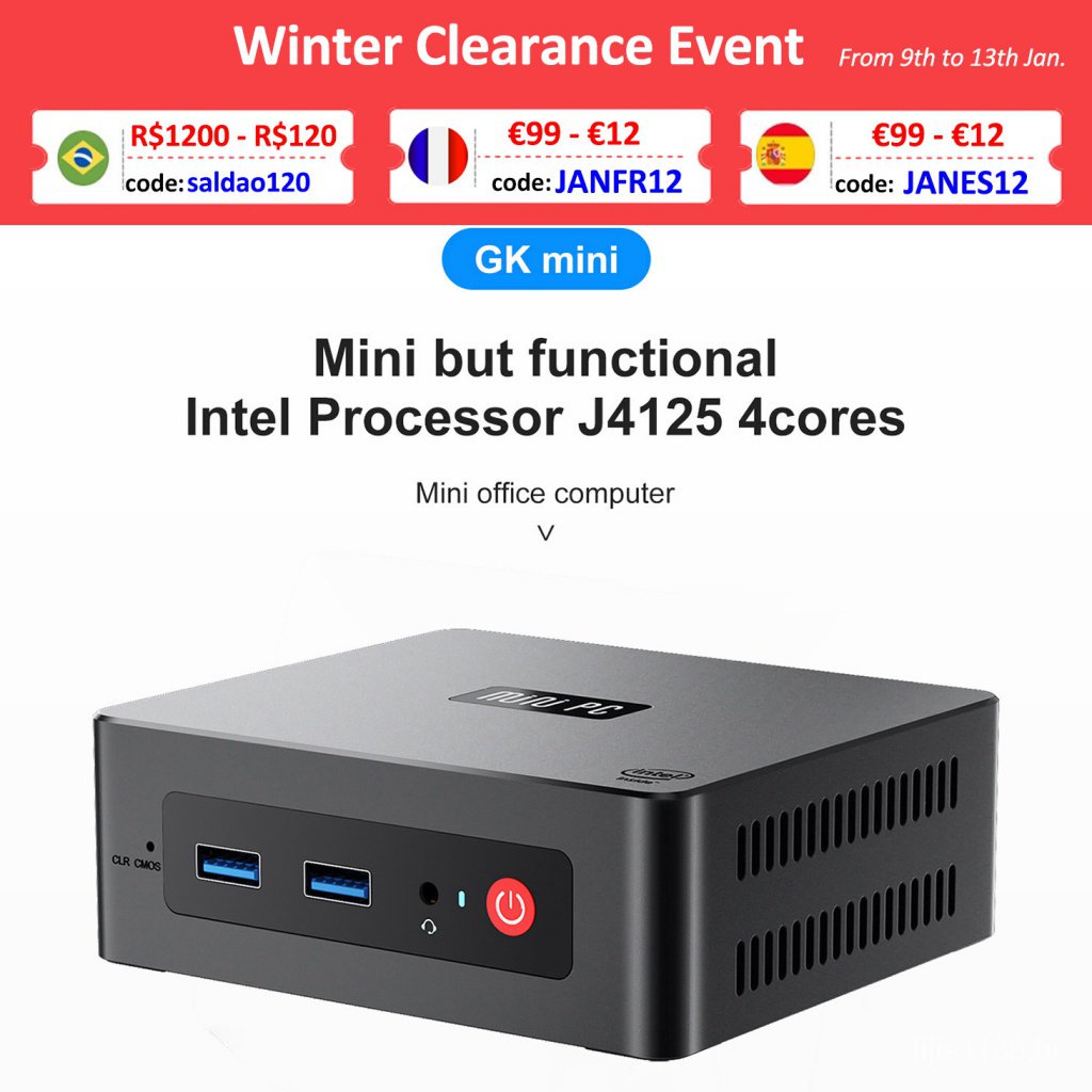 Beelink gk mini pc intel celeron j4125 8 ddr4 128 256 ssd windows 11