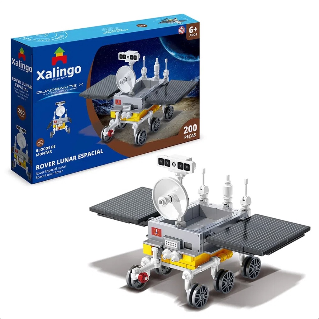 Brinquedo De Encaixe Quadrante X Rover Lunar Espacial 200 Peças +De 6 Anos Educativo Xalingo - 28309