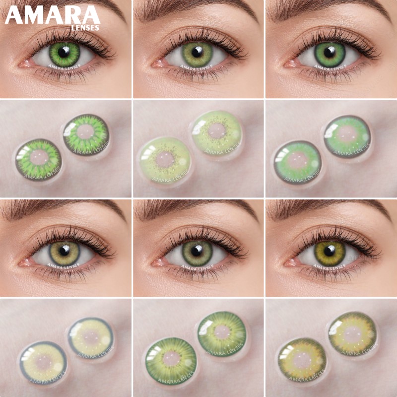 AMARA Lentes De Contato De Cor Verde Para Os Olhos 2pcs Cosméticos De Beleza