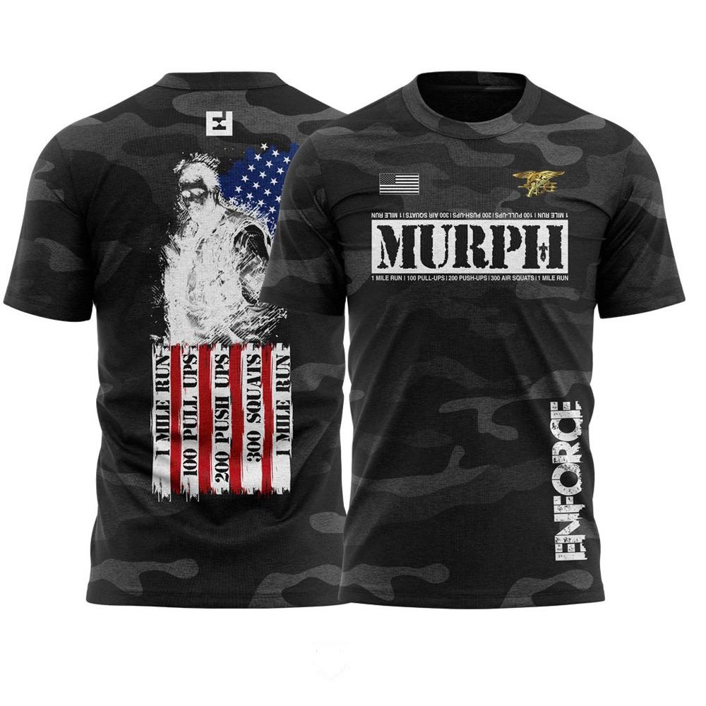 Camiseta Crossfit Murph Enforce Fitness Preta Treino Box Camiseta Musculação Dryfit Confortavel