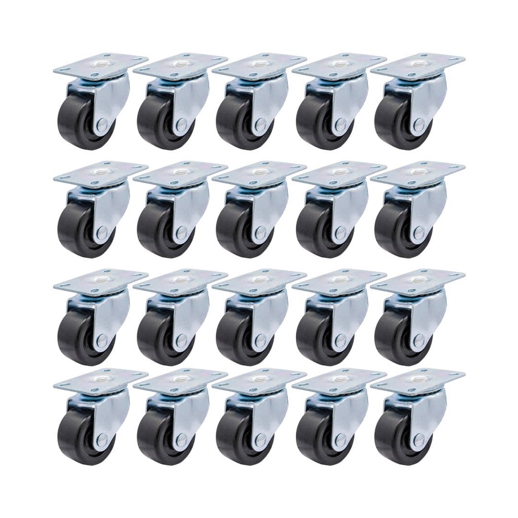 50 Rodízio Giratório Sem Trava Mini Rodinha Para Móvel 25mm