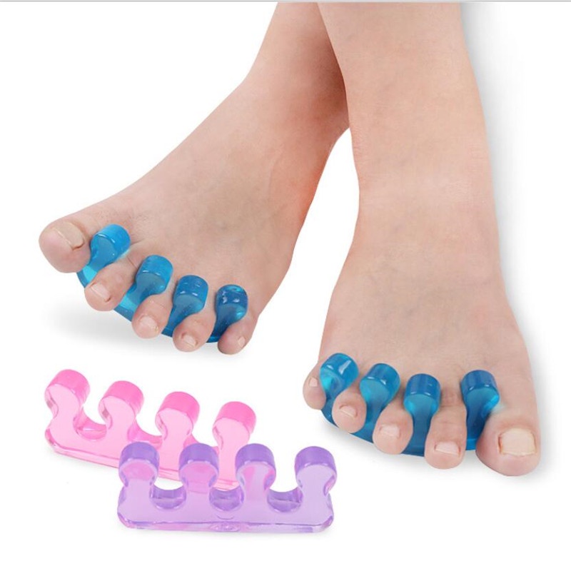 2Pcs Manicure De Silicone Macio Pedicure Pregos De Separador De Dedos Correção Flexível Espaçador Alisador