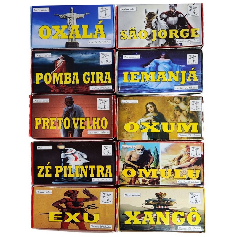 Defumador Tablete De ORIXÁS kIT 30 Cx Sortida (600 TABLETE)
