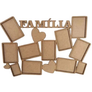 Porta Retrato Foto 10x15 Painel Família Decoração Mdf Cru