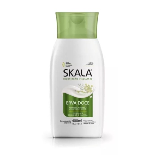 Hidratante Corporal Skala Erva Doce 400ml Estimula o Colágeno e Elastina 100% Vegano