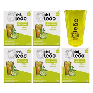Combo 5 Chá Ice Tea E Limão 10 Sachês + Copo