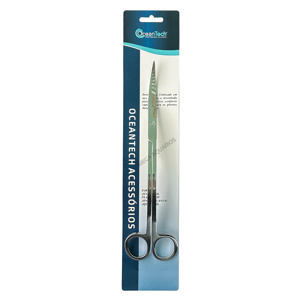 Oceantech tesoura ondulada 25cm ferramenta aquário plantado terrário poda planta aquática aço inox