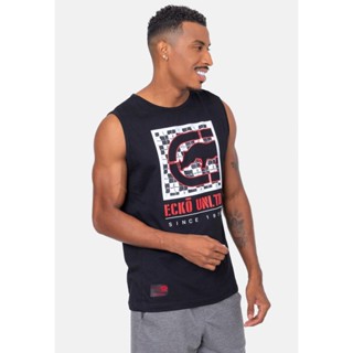 Regata Ecko Machão Plus Size Rama Preta