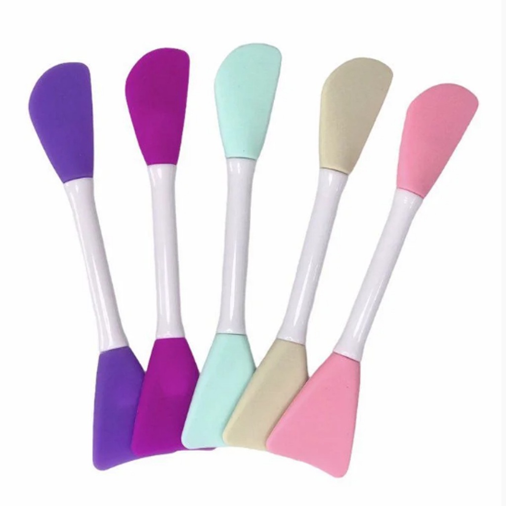 Pincel Duplo Espátula de Silicone Para Skincare Limpeza Facial - Envio Imediato
