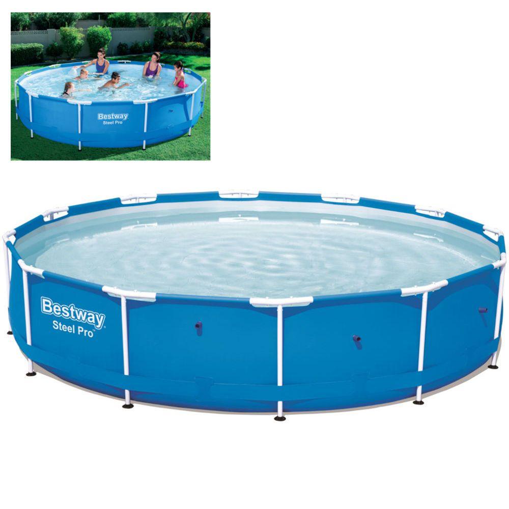 Piscina Estruturada Redonda Bestway Steel Pro 6473 Litros Lona em PVC Estrutura em Aço e PVC - Sports & Outdoors