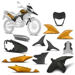 Kit Carenagem Plástico Cromo Forte 9 Peças Xre 300 2010 2011 2012