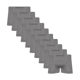 Kit 10 Cuecas Polo Boxer Microfibra Cinza - POLO STAR