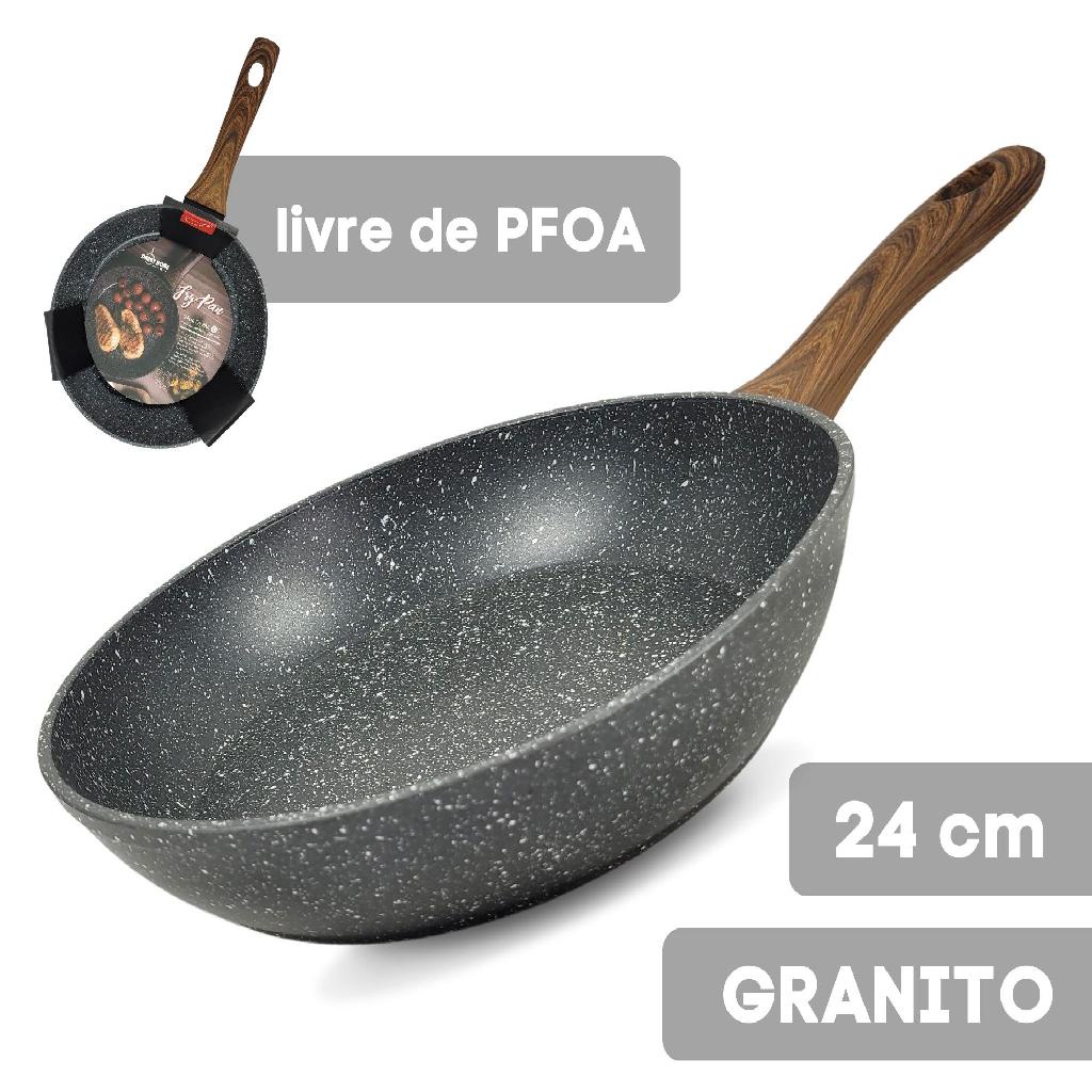 Frigideira Antiaderente Grande 24cm Livre PFOA Indução Granito