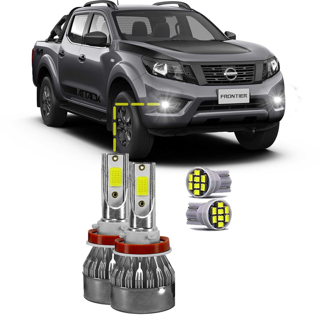 Kit Ultra Led Milha Nissan Frontier 2017 2018 20000Lm 6500k em Oferta na Shopee