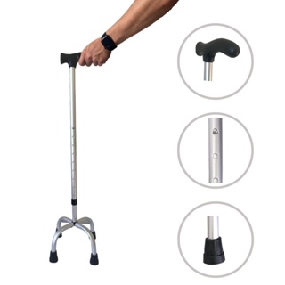 Bastão Bengala Ortopédico 4 Pontas Alumínio Equilíbrio Alo em Oferta na Shopee