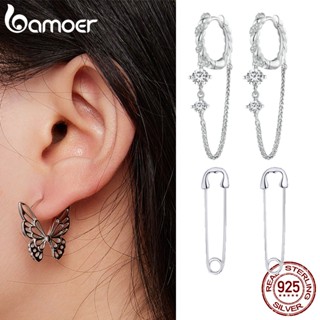 Brincos Bamoer 925 Prata Tassel Earbuckles Mulheres Jóias De Moda Feminina