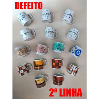 Caneca I Xícara de porcelana COM DEFEITO - 120 ml I PEQUENA I sortidas