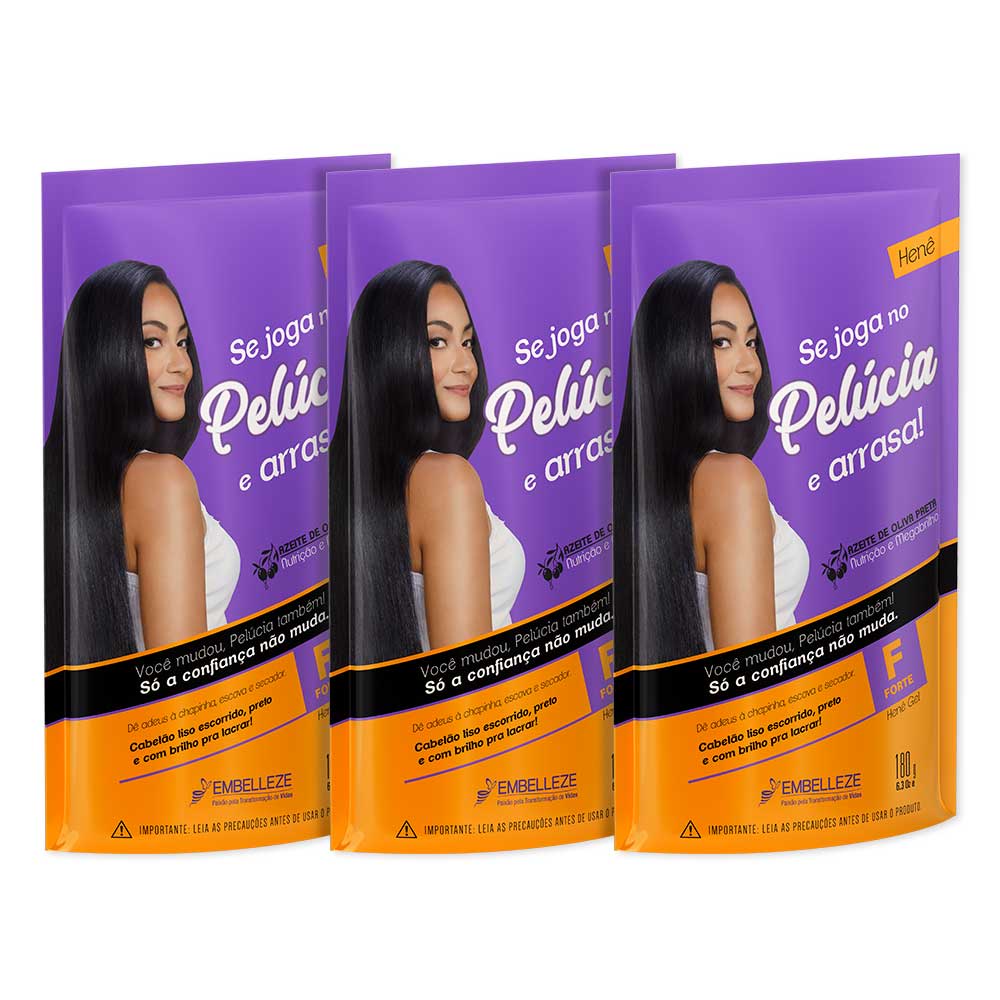 Kit 3 Henê Pelúcia Forte Pouch 180G - Beauty