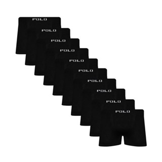 Kit 10 Cuecas Polo Boxer Microfibra Preto - POLO STAR