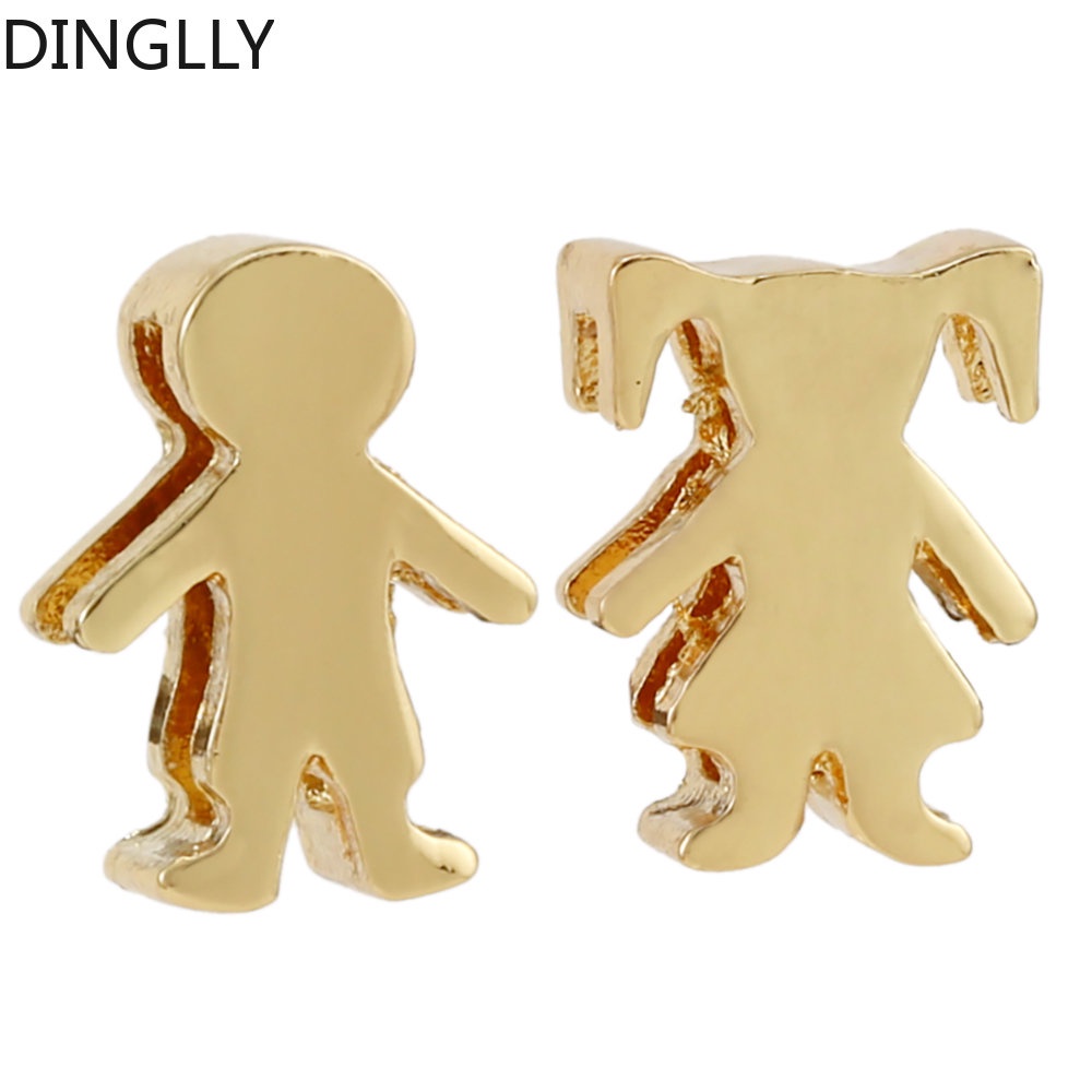 DINGLLY Gold Cor Buraco Quadrado Boy & Girls Charm Fit Pulseira De 10mm Para Acessórios De Diy Feminino Beaded