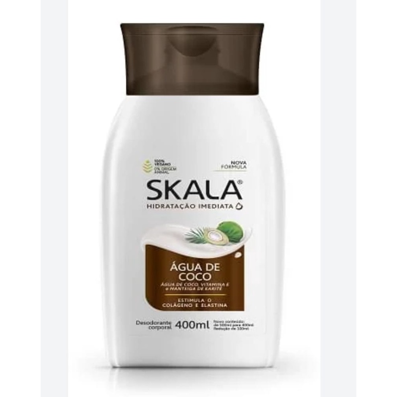 Hidratante Corporal Skala Água de Coco 400ml Estimula o Colágeno e Elastina 100% Vegano