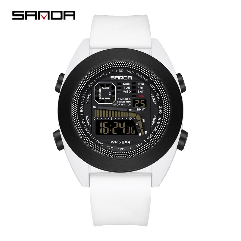 Sanda Noctilucent Relógio Eletrônico Digital Led Luxo Masculino À Prova D'água SD9025-12