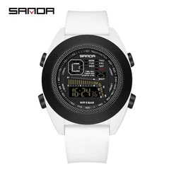 Sanda Noctilucent Relógio Eletrônico Digital Led Luxo Masculino À Prova D'água SD9025-12