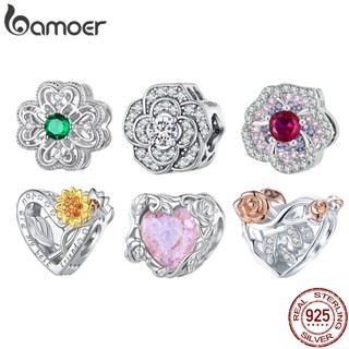 Bamoer 925 Silver Sterling Flores Coloridas Pingente De Jóias De Primavera Em Forma De Pulseira