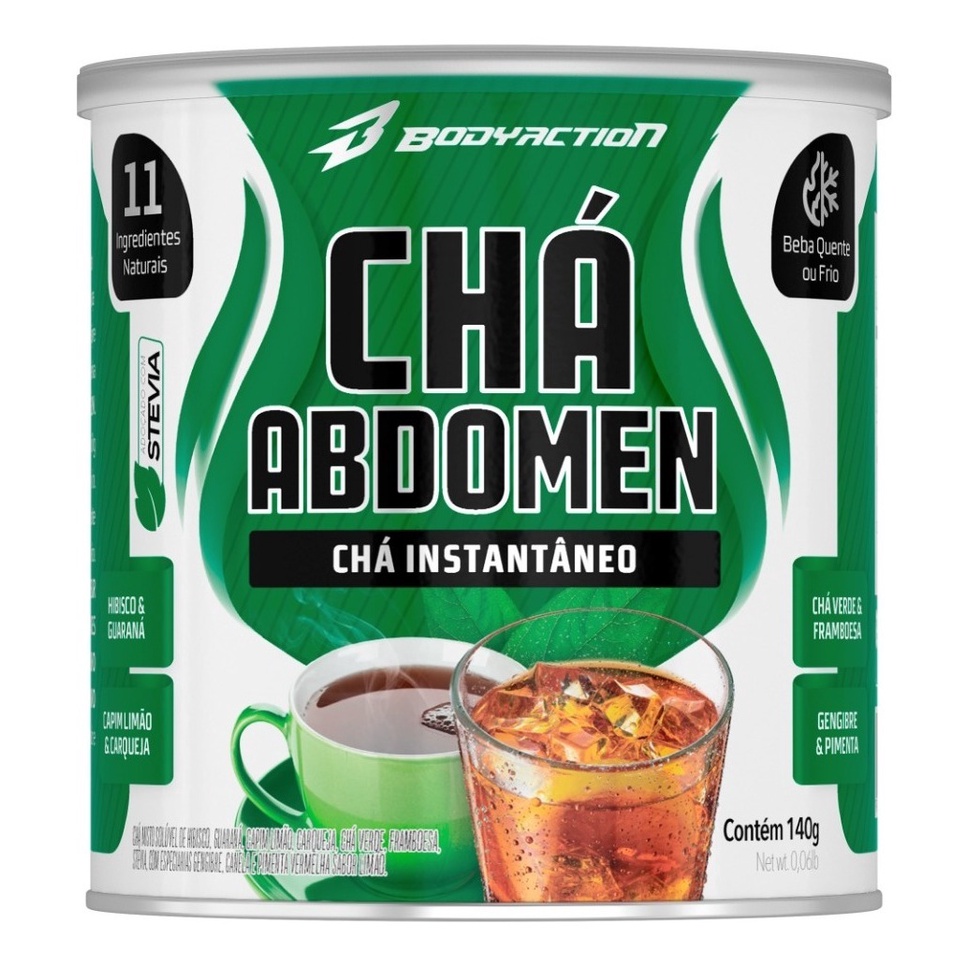 Chá Abdomen Misto Solúvel Instantâneo 140g Bodyaction em Oferta na Shopee