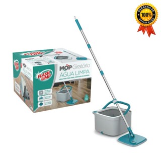 Mop Esfregao Com Refil De Microfibra Balde Interno Externo 3L Agua Limpa E Suja Flashlimp MOP0648