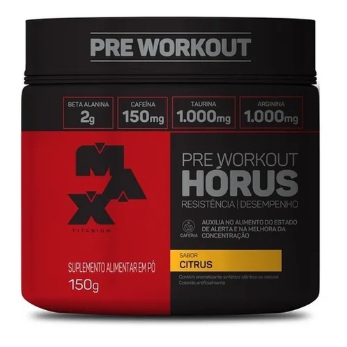 PRE TREINO HORUS POTE 150G MAX TITANIUM SABOR CITRUS